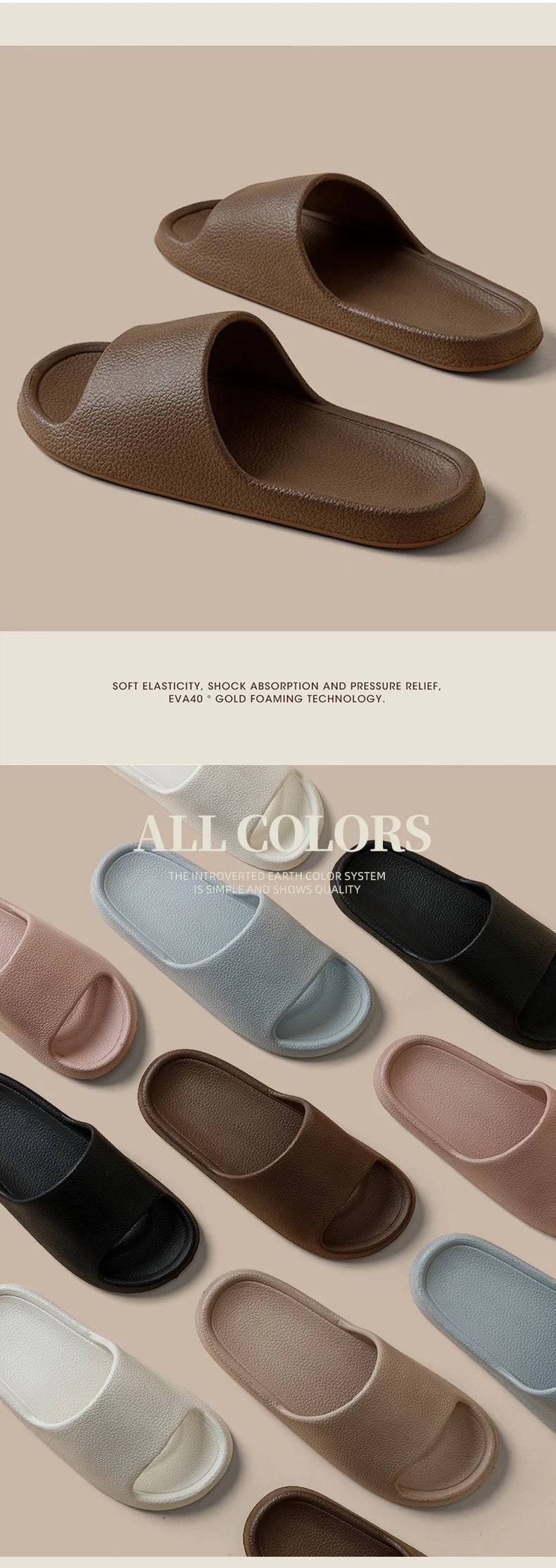 Fashion Women Slippers Summer Flat Lightweight EVA Home Bathroom Slippers Comfort Massage Couples Indoor Slides Shower Shoes SuperFye Coffee / 42-43 SuperFye