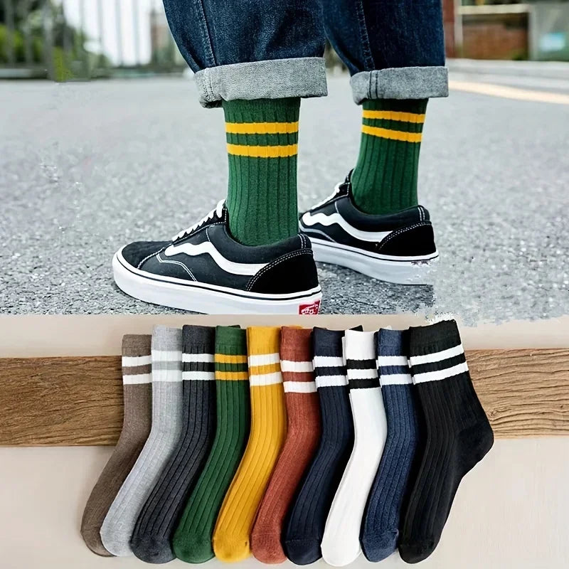 5 Pairs Apring And Fall Mens Sports Socks Summer Leisure Sweat Absorbent Comfortable Thin Breathable Basketball Meias