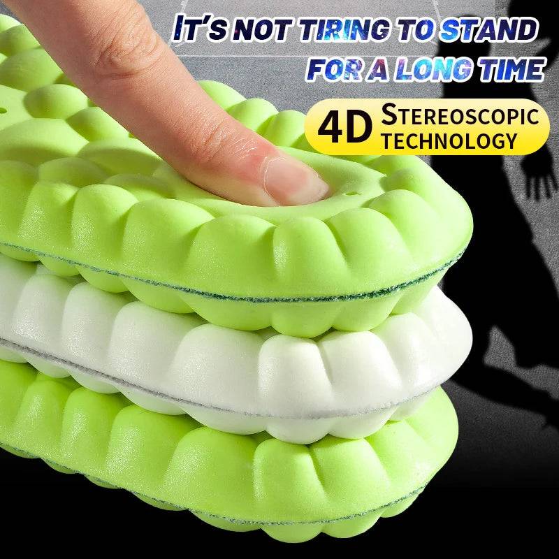 4D Orthopedic Sport Insoles Super Soft Breathable High-elasticity Shock Absorption Running Shoe Pad Anti-pain Deodorant Cushion SuperFye 6078 / EU35-36(230mm) SuperFye