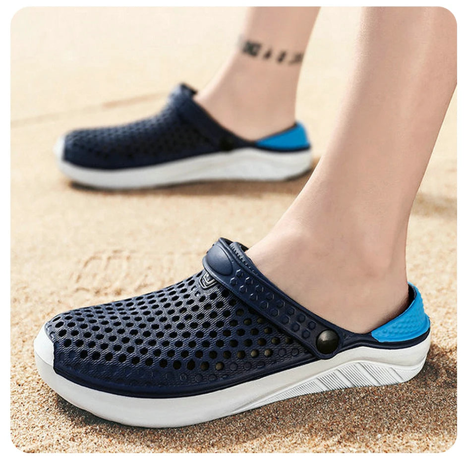 Unisex Fashion Beach Sandals Men Anti Slip Thick Sole Slippers Lightweight Summer Flip Flops Garden Shoes Man Women SuperFye ZY-SHSA182-1-Blue / 43 SuperFye