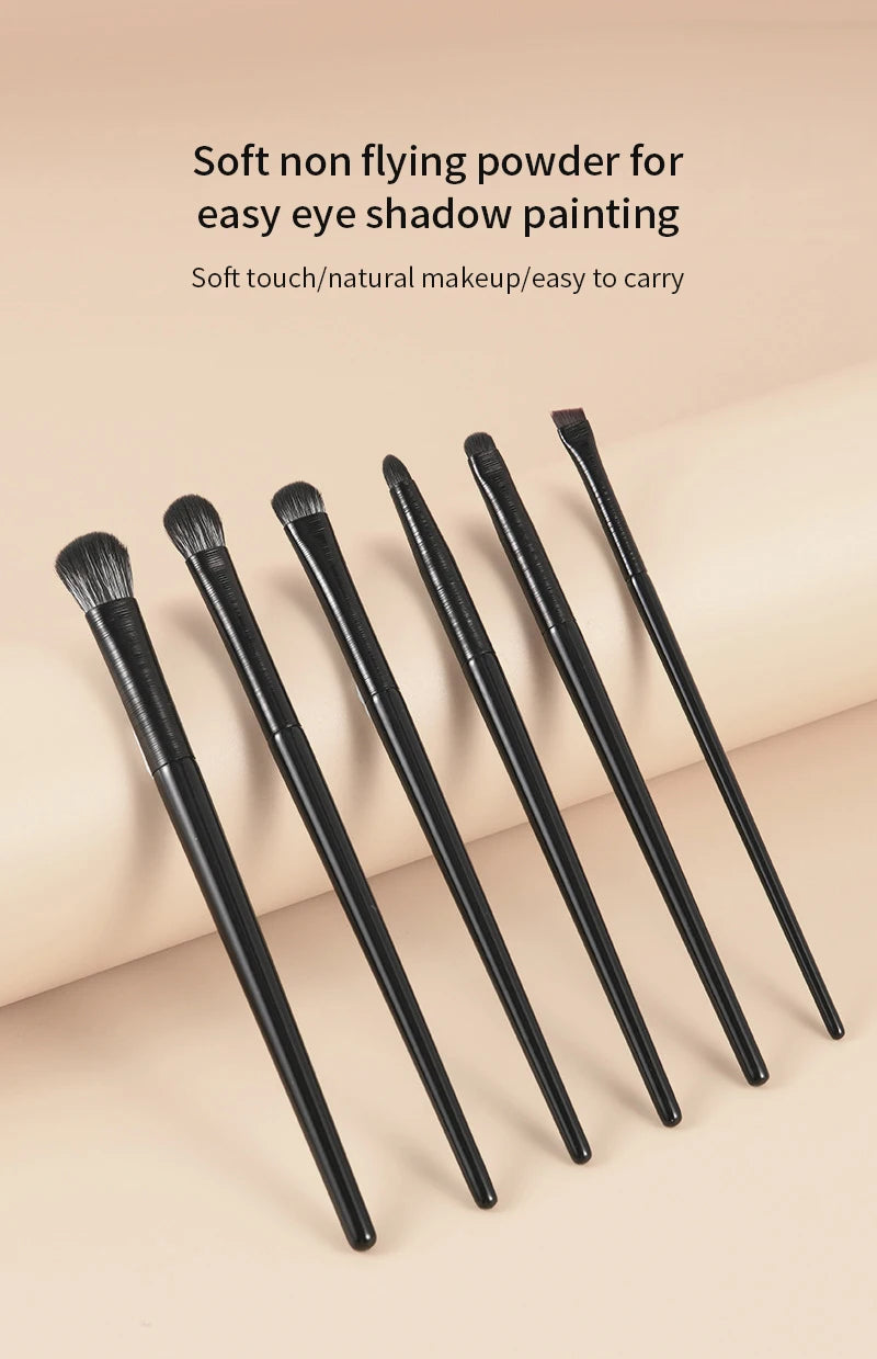 Natural Eye Makeup Brushes Set Eyeshadow Brush Eyebrow Contour Eyeliner Brush Women Eyes Cosmetic Blending Detail Make Up Tools SuperFye 6PCS / CHINA SuperFye