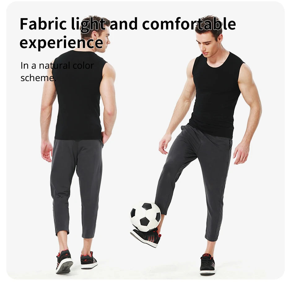 1/3 Piece Men's Wide-shouldered Cotton Vest Youth Sports Fitness Basketball Football Breathable Sweat-absorbent Joker Slim Top SuperFye 3pcs-03-bai / Asian-size-L SuperFye