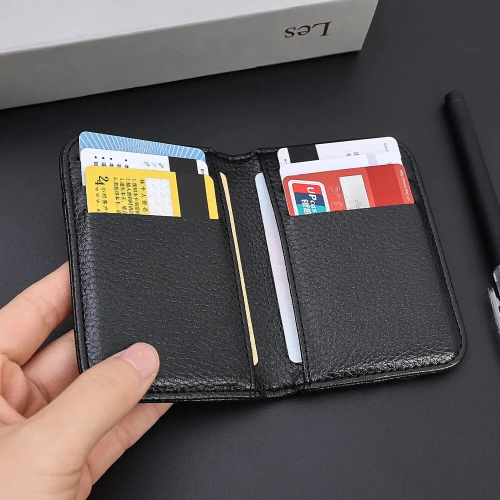 Portable Super Slim Soft Wallet for Men PU Leather Mini ID Credit Card Wallet Purse Card Holders Wallet Thin Small Short Wallets SuperFye Coffee SuperFye