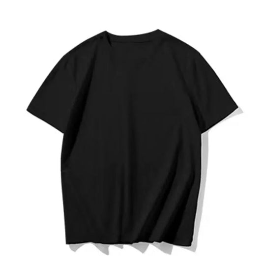 Summer 100% Cotton T Shirts Mens Casual Short Sleeve Solid Cotton Crew Neck Soft T-Shirts Basic Men's Loose Fit Tee Shirt Tops SuperFye L / Black SuperFye