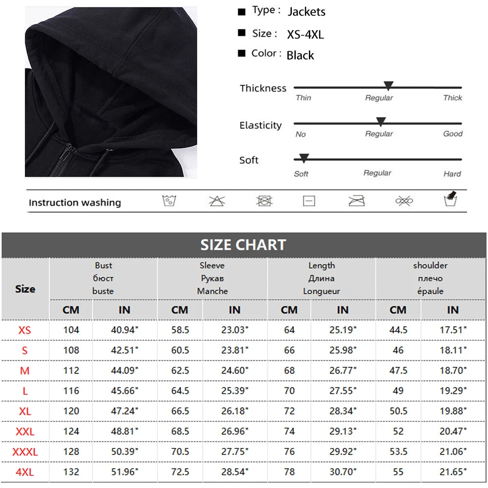 Autumn Men Sweatshirts Long Sleeve Jacket Hoodie Zipper Closure Jacket Male Hoodies Sweatshirt Slim Fit Male Clothing