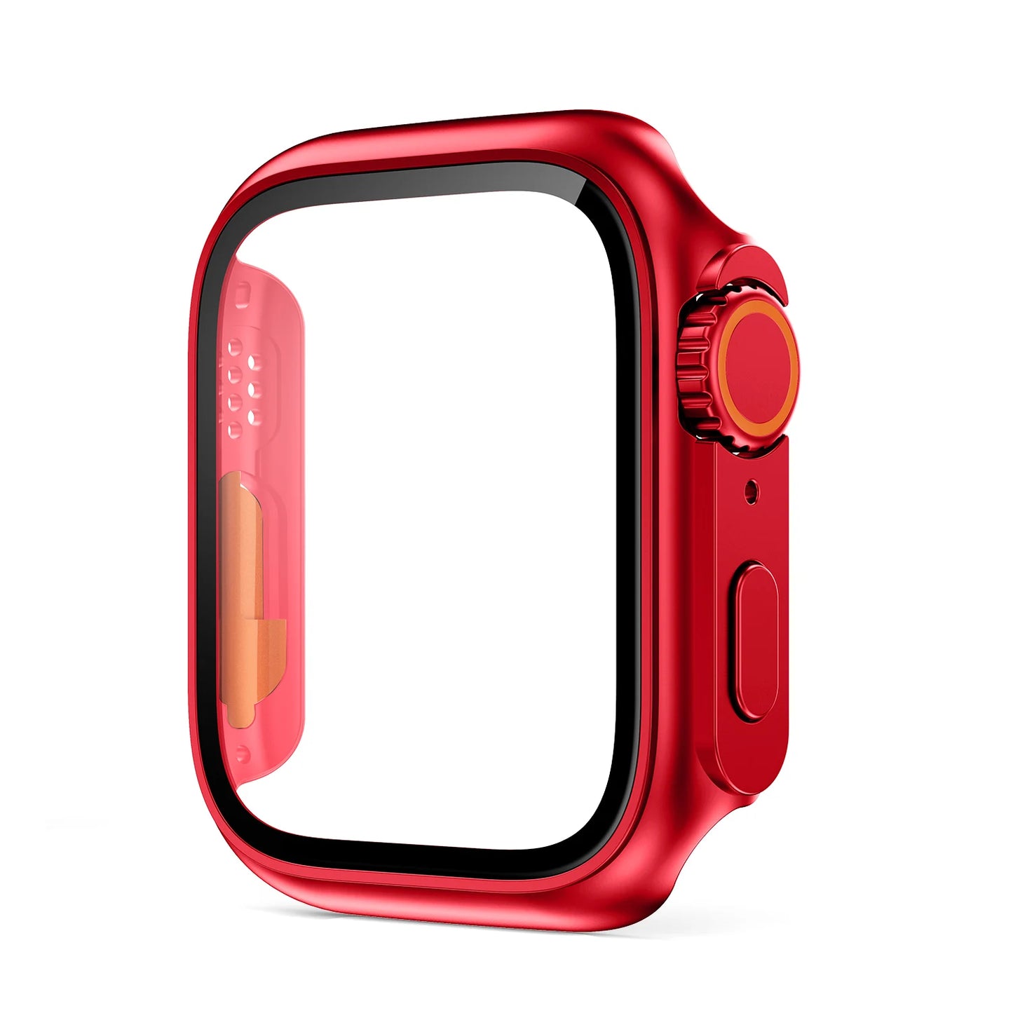 Glass+Case for Apple Watch 44mm 45mm 41mm 40mm 42mm 38mm Screen Protector Cover Change Ultra Bumper iWatch Series 9 8 7 SE 6 5 SuperFye 5-Original red / Series456 SE 40MM / CHINA SuperFye