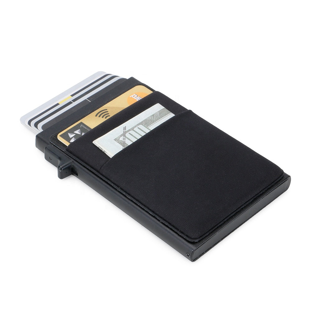 Rfid Credit Card Holder Wallet Metal Thin Slim Bank Card Case Men Women Pop Up Minimalist Wallet Small Black Purse Metal Vallet SuperFye Red SuperFye