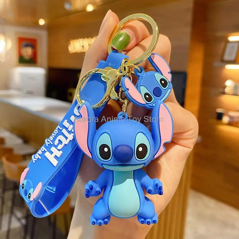 New Anime Disney Keychain Cartoon Mickey Mouse Minnie Lilo & Stitch Cute Doll Keyring Ornament Key Chain Pendant Kids Toys Gifts SuperFye WJ275B5 SuperFye