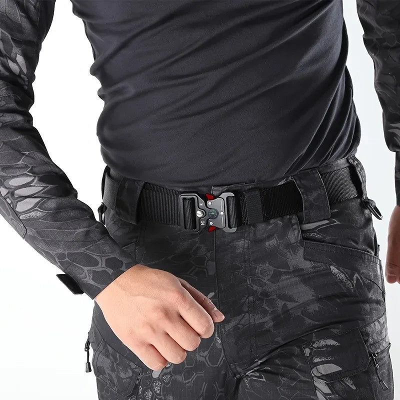 Men Belt Army Outdoor Hunting Tactical Multi Function Combat Survival High Quality Marine Corps Canvas For Nylon Male Luxury SuperFye 2PC 01 gray / 120cm SuperFye