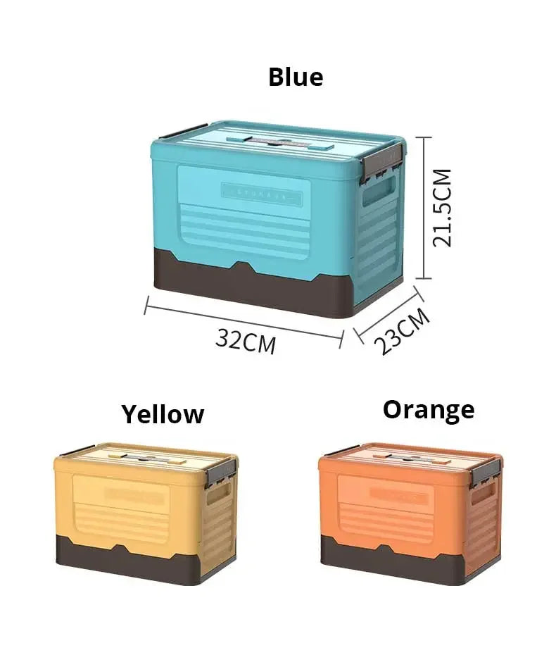 1pc Foldable Storage Box Wardrobe Storage Box Large Capacity For Toy Clothes Snacks Books Shoes Plastic Box For Car Household SuperFye 1pc blue SuperFye