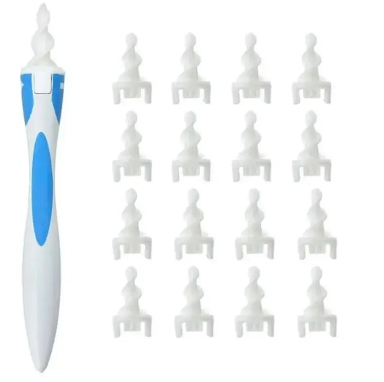 Ear Wax Remover Tool Ear Cleaner With Soft Silicone 16 Replacement Tips Simply To Grab Extract Earwax SuperFye Blue SuperFye