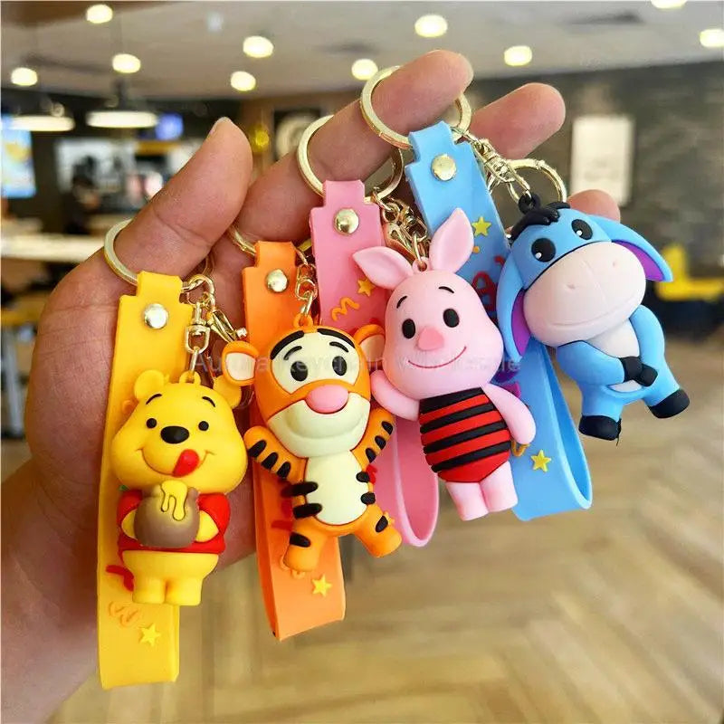 New Anime Disney Keychain Cartoon Mickey Mouse Minnie Lilo & Stitch Cute Doll Keyring Ornament Key Chain Pendant Kids Toys Gifts SuperFye WJ275B5 SuperFye