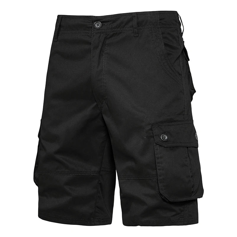 Men's Shorts Loose Large Size Multi-Pocket Overalls Summer Cotton Comfortable Nickel Pants Outdoor Casual Sports Beach Pants SuperFye 001Black / 31 SuperFye