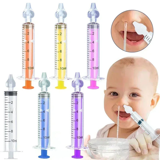 Needle Tube Baby Nasal Aspirator Syringe Baby Nose Cleaner Kids Rhinitis Nasal Washer Reusable Nasal Irrigator Washing for Child SuperFye 2PCS Mixed Color A SuperFye