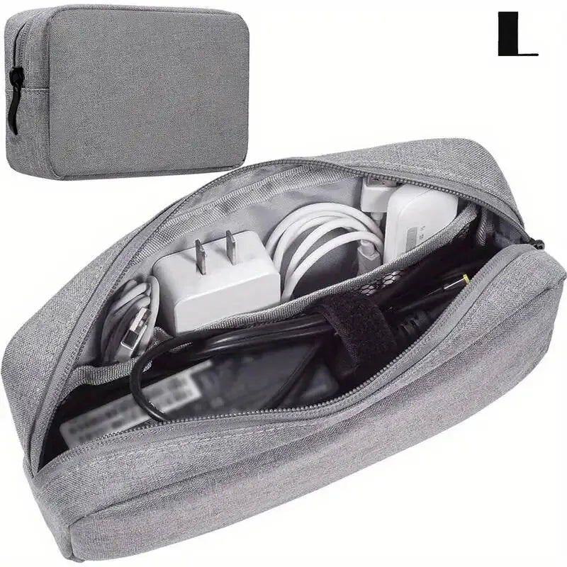 Storage Bag Cable Cord Organizer Travel Bag Small Electronics SD Card Power Bank Storage Bag SuperFye L size Gray SuperFye