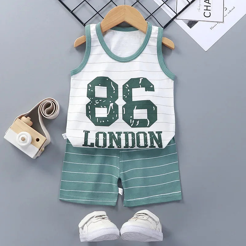 Children Sets Kids Clothes Boys Girls Vest Suit Summer Children's Clothing baby Cotton T-Shirts Shorts Tank Top Sleeveless SuperFye Style 3 / 6T-7T SuperFye