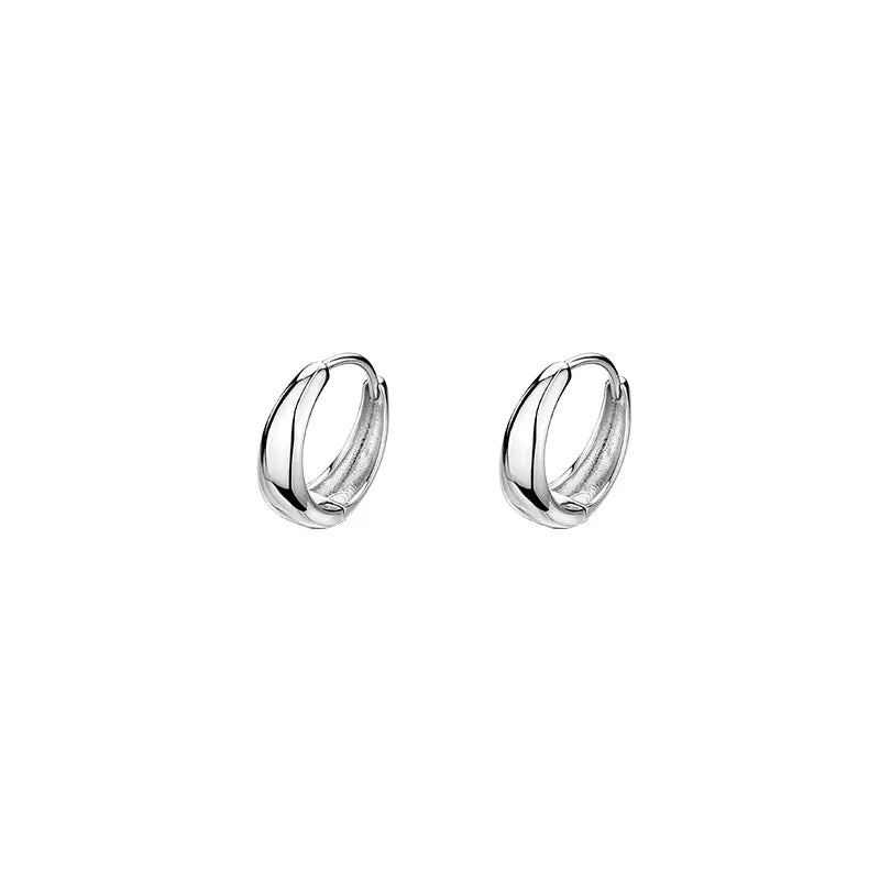 925 Sterling Silver Hot Sale Korean geometric hoop Earrings Simple Temperament Exquisite Hot Semale Sexy Jewelry Gift SuperFye Silver SuperFye