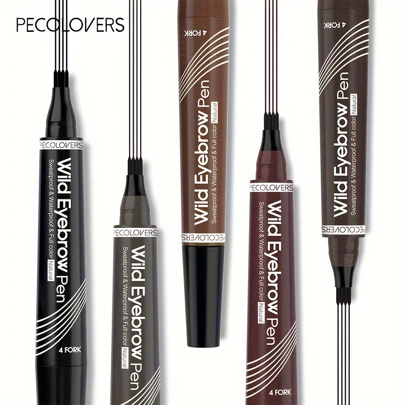 6 Colors 1pc Eyebrow Pen Waterproof 4 Split Tip Eyebrows Pen Eyebrow Tattoo Pen Waterproof Liquid Black Eyebrow Makeup Pencil