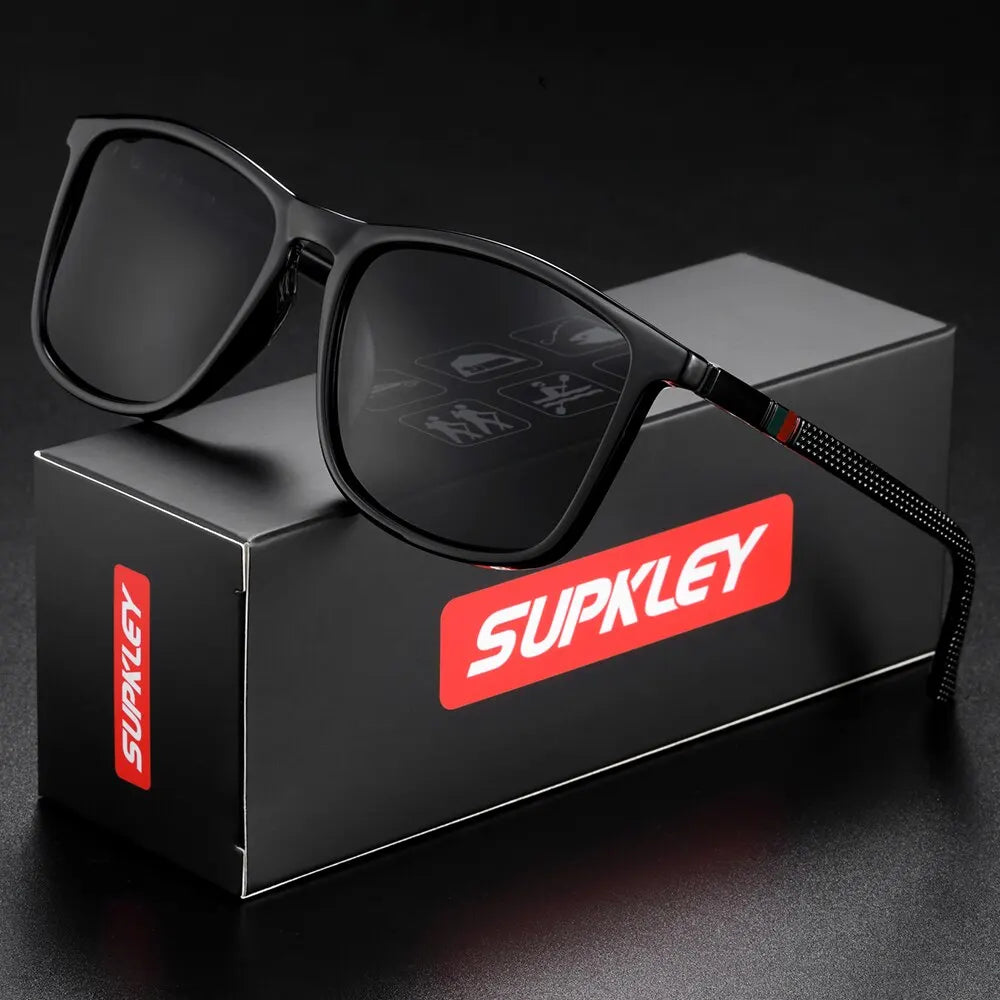 SUPKLEY Sports Sunglasses for Men Polarized Comfortable Wear Square Sun Glasses Male Light Weight Eyewear Accessory with Origina SuperFye Gloss Black SuperFye