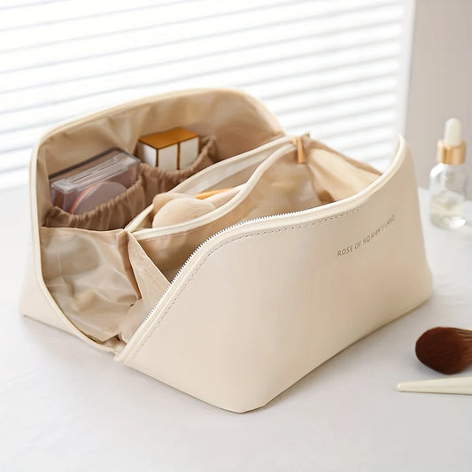 Makeup Organizer Female Toiletry Kit Bag Make Up Case Storage Pouch Luxury Lady Box, Cosmetic Bag, Organizer Bag For Travel Zip SuperFye white SuperFye