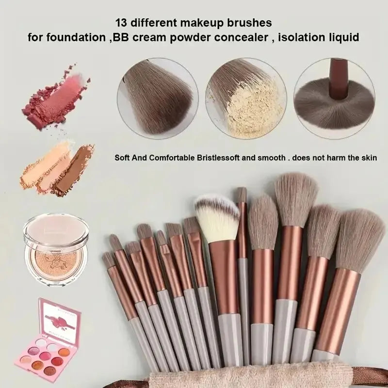 Makeup Brush Set Soft Fluffy Professiona Cosmetic Foundation Powder Eyeshadow Kabuki Blending Make Up Brush Beauty Tool Makeup SuperFye 15pcs brown SuperFye