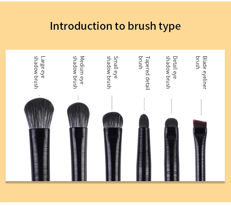 Natural Eye Makeup Brushes Set Eyeshadow Brush Eyebrow Contour Eyeliner Brush Women Eyes Cosmetic Blending Detail Make Up Tools SuperFye 6PCS / CHINA SuperFye