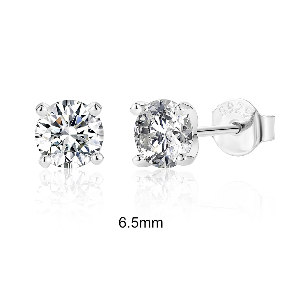 CANNER 0.5-1.2 Carat D Color Moissanite Ear Stud Earrings For Women 925 Sterling Silver Sparkling Piercing Earring Fine Jewelry SuperFye 1ct SuperFye