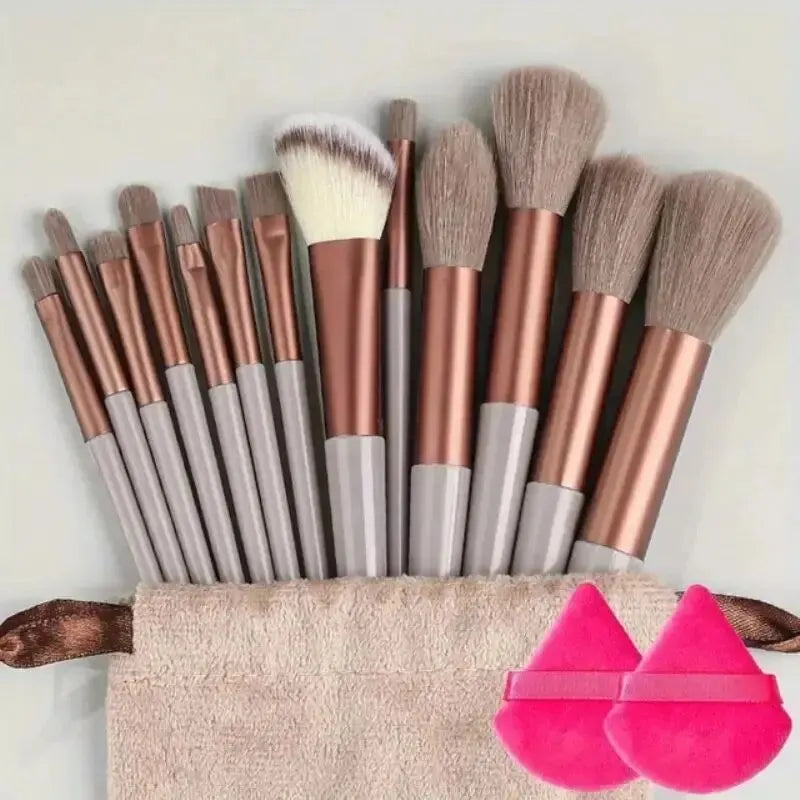 Makeup Brush Set Soft Fluffy Professiona Cosmetic Foundation Powder Eyeshadow Kabuki Blending Make Up Brush Beauty Tool Makeup SuperFye 15pcs brown SuperFye