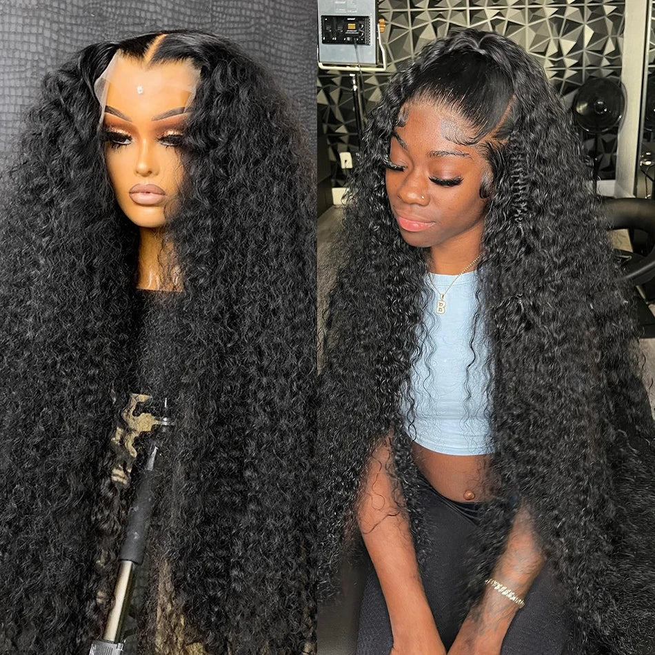 40Inch Deep Wave Frontal Wig Transparent 13x4 13x6 HD Lace Frontal Human Hair Wigs Curly Human Hair Lace Frontal Wigs For Women SuperFye france / 8inches / 13x6 HD Lace Wig|180 Density SuperFye