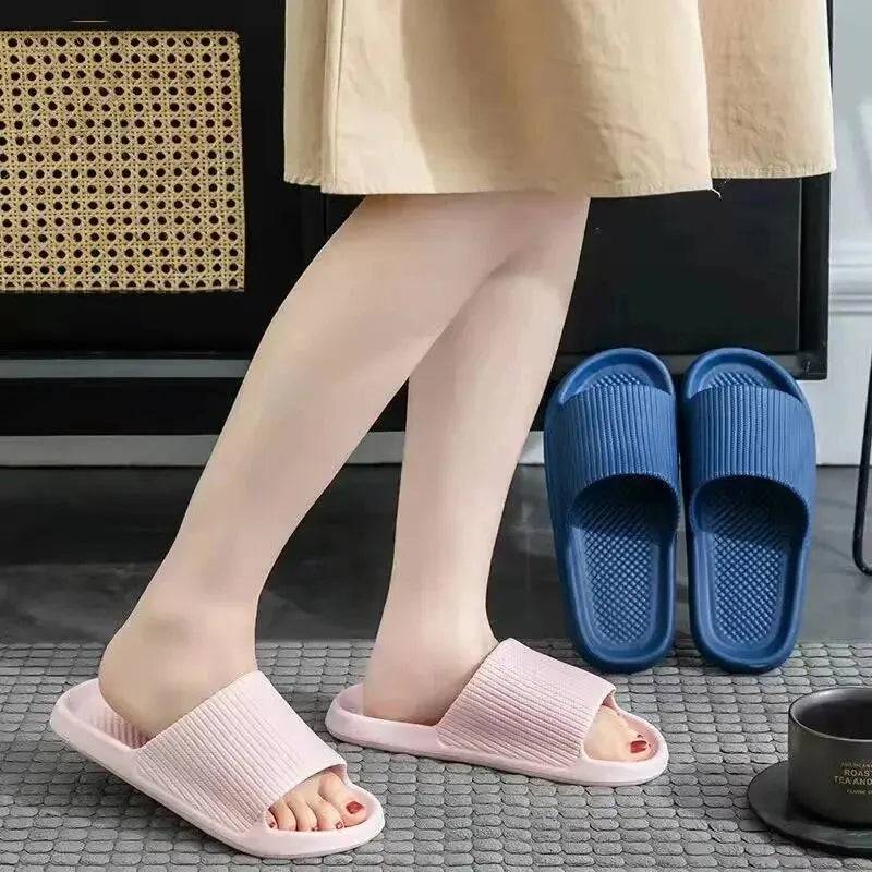 Soft Sole Massage Shower Shoes for Women Men Couples Waterproof Non-slip Home Leisure Fashion Bathroom Slippers SuperFye Black / 42-43 SuperFye