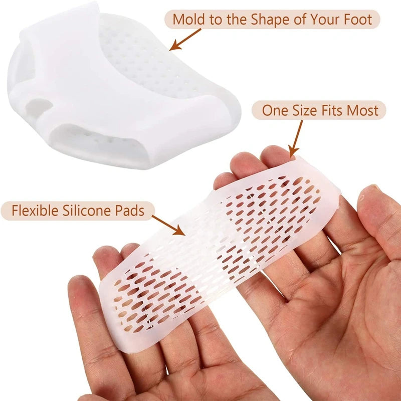 Silicone Forefoot Pad Metatarsal Pads for Women High Heels Half Insoles Foot Pain Relief Inserts Foot Blister Care Gel Cushions SuperFye WHITE / CHINA SuperFye