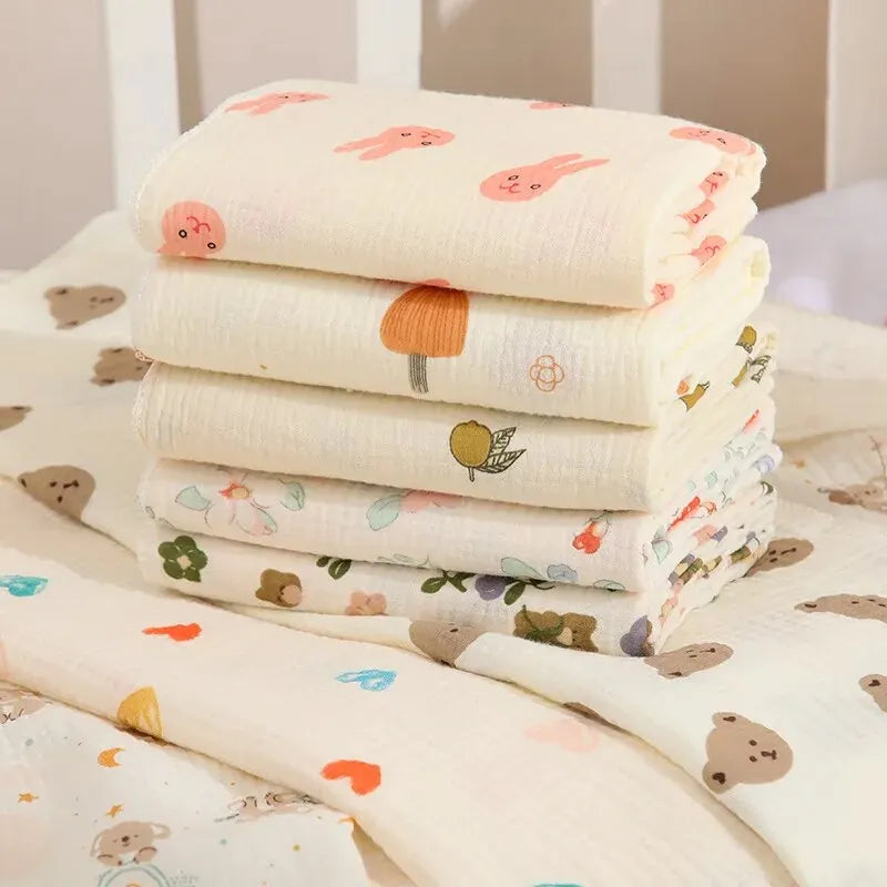 80x80cm Baby Receive Blanket for Newborn Cotton Muslin Swaddle Blanket Bedding Infant Bath Towel Baby Items Mother Kids SuperFye bear SuperFye