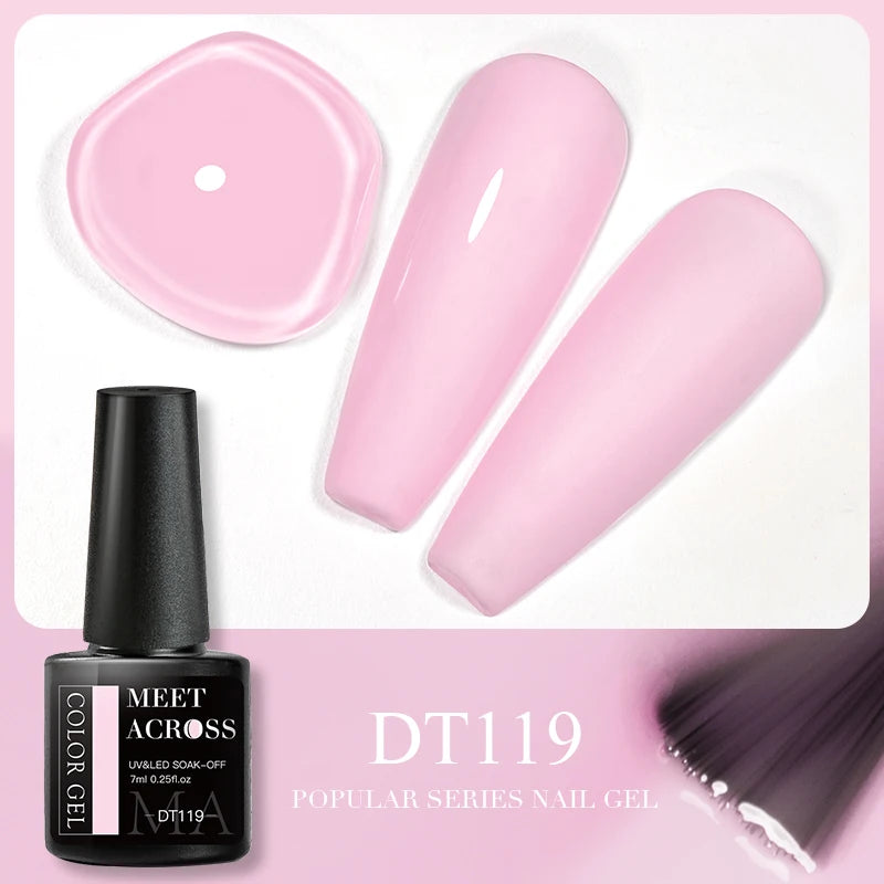 MEET ACROSS 5ml Pink Dried Flower Gel Nail Polish Natural Flower Fairy Nail Art Gel Soak Off UV LED Painting Varnishes For Nails SuperFye Q49667-19 SuperFye