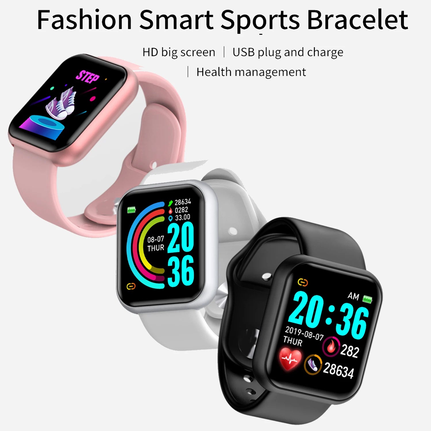 Smart Watch For Women Men Wristwatch Bluetooth Connected Phone Player Music Fitness Sport Bracelet Sleep Monitor Digital Watches SuperFye Silver SuperFye