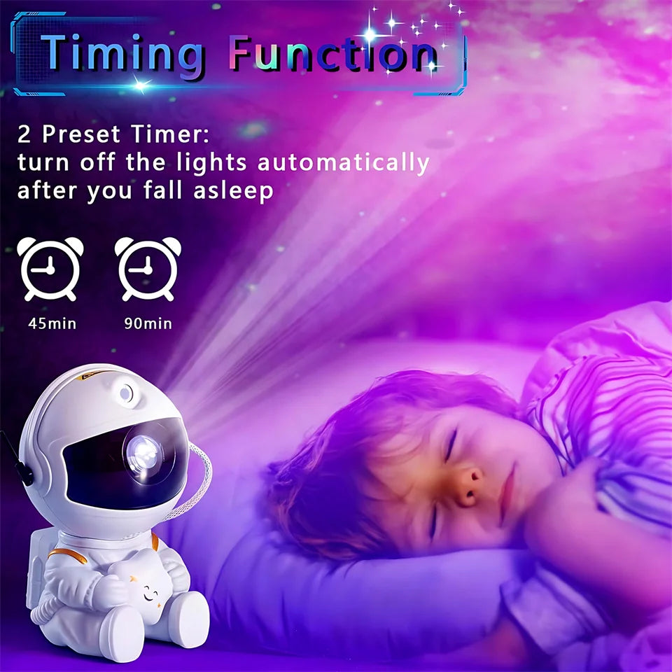 Star Projector Galaxy Night Light Astronaut Space Projector Starry Nebula Ceiling LED Lamp for Bedroom Home Decorative kids gift SuperFye White A SuperFye