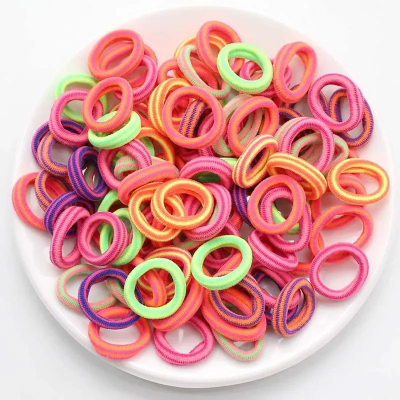 100/200PCS Women Girls Colorful Nylon Elastic Hair Bands Ponytail Hold Small Hair Tie Rubber Bands Scrunchie Hair Accessories SuperFye Colors 9 / 100pcs SuperFye