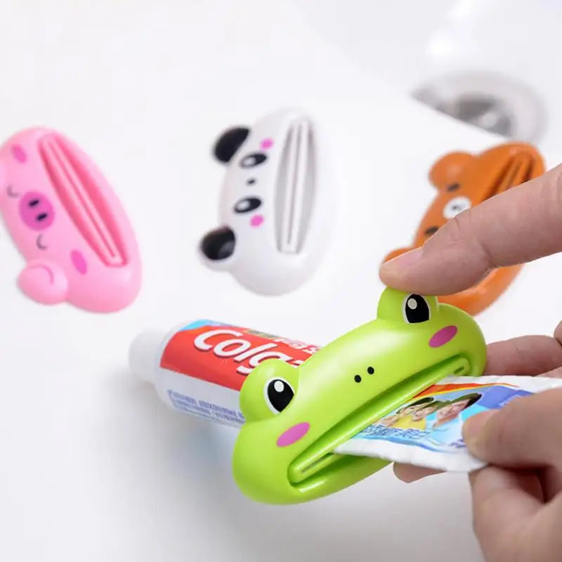 For Home Bathroom 1 Pcs Animal Easy Toothpaste Dispenser Plastic Tooth Paste Tube Toothpaste Squeezer Rolling Holder Cocina SuperFye 1pink pig 1bear SuperFye