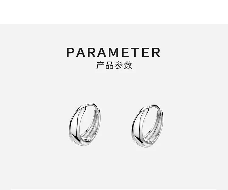 925 Sterling Silver Hot Sale Korean geometric hoop Earrings Simple Temperament Exquisite Hot Semale Sexy Jewelry Gift SuperFye Silver SuperFye