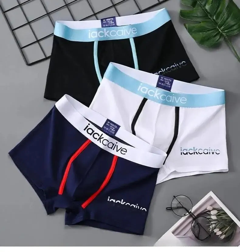 3Pcs Male Panties Cotton Men's Underwear Boxers Breathable Man Boxer Printed Underpants Comfortable Shorts Men Underwear M-3XL SuperFye D-8058-5 / L SuperFye