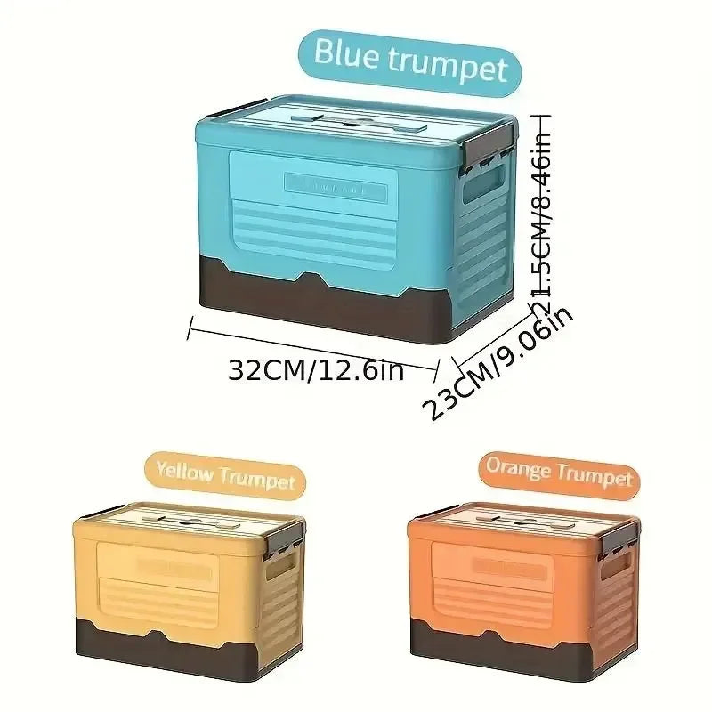 1pc Foldable Storage Box Wardrobe Storage Box Large Capacity For Toy Clothes Snacks Books Shoes Plastic Box For Car Household SuperFye 1pc blue SuperFye