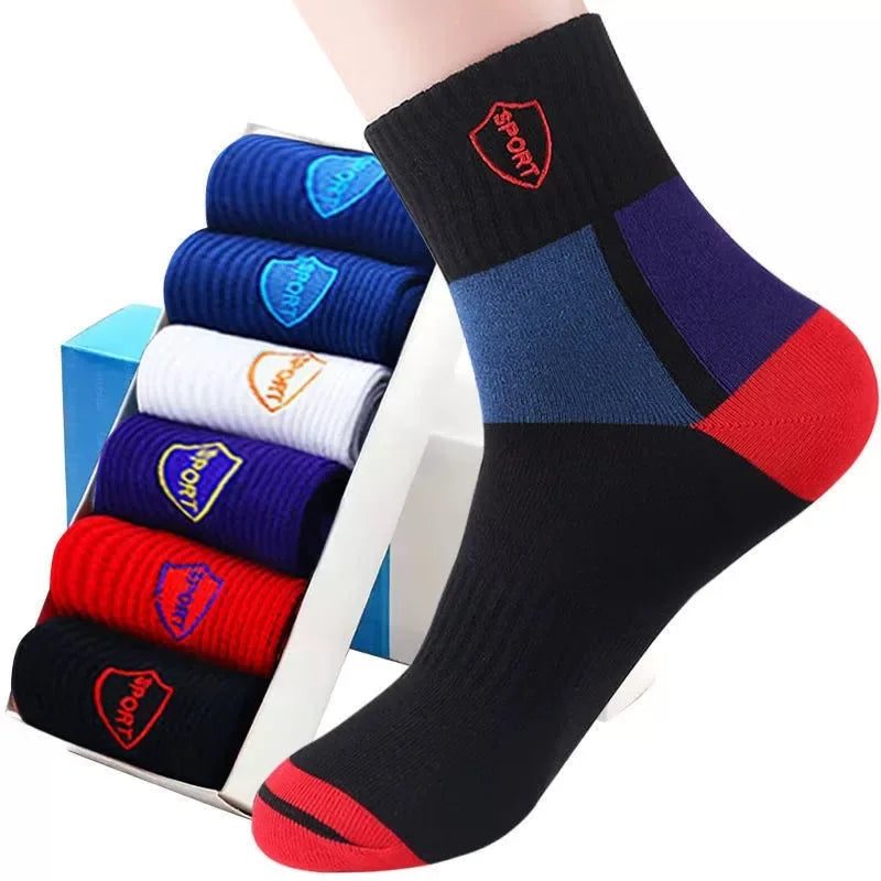 5pairs Men's Fashion Sports Socks, Striped Cotton Sweat Absorption Breathable Comfortable Ankle Socks SuperFye 5 pairs zt120-5 / EUR 35-43 SuperFye