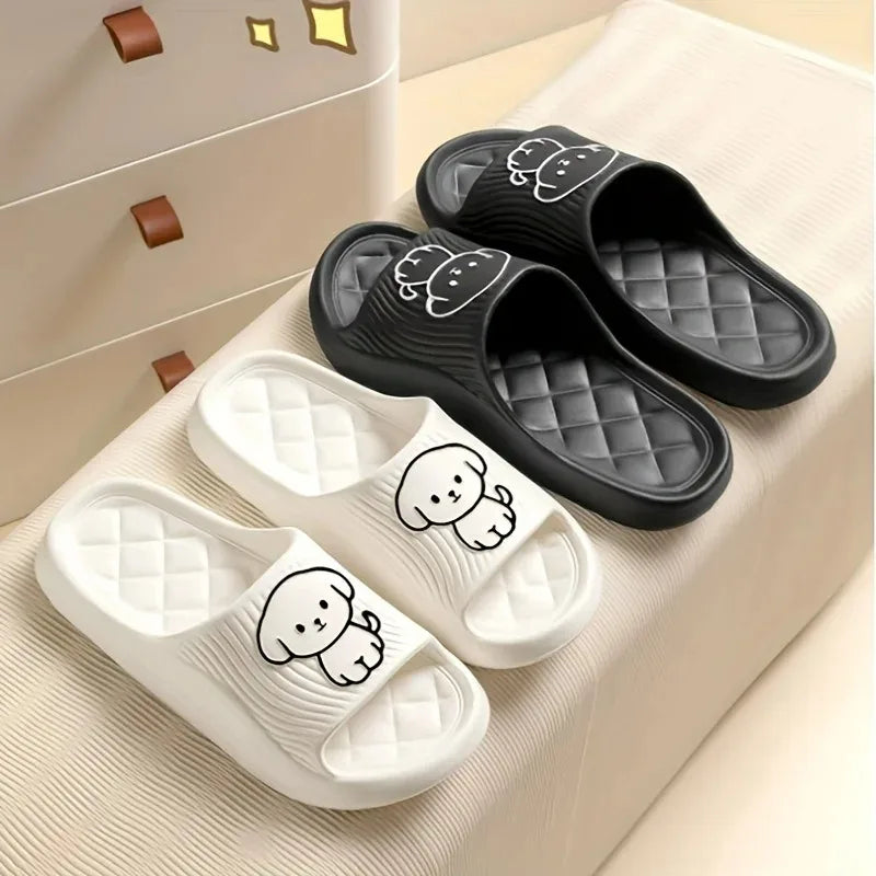 Cute Couple Pillow Slippers Female Summer Wear 2024 New Bathroom Bath Non-slip Indoor Home Eva Thick Bottom Sandals SuperFye White / 44-45 SuperFye