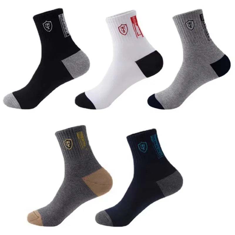 10 Pairs Breathable Cotton Sports Stockings Men Bamboo Fiber Autumn and Winter Men Socks Sweat Absorption Deodorant Business Sox SuperFye 5 pairs zt38-5 / Single code SuperFye