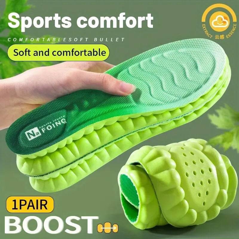 4D Orthopedic Sport Insoles Super Soft Breathable High-elasticity Shock Absorption Running Shoe Pad Anti-pain Deodorant Cushion SuperFye 6032 / EU45-46(280mm) SuperFye