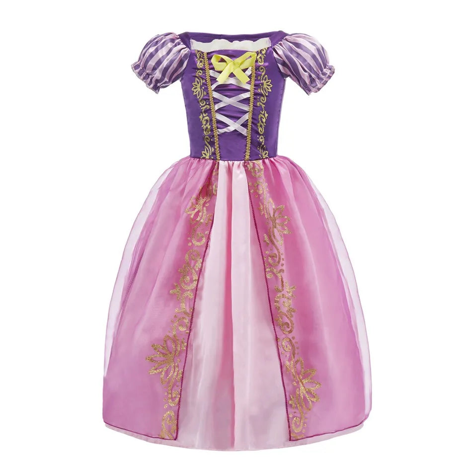 Girls Princess Dress Kids Cinderella Snow White Aurora Sofia Rapunzel Cinderella Halloween Costume Children Birthday Party Dress SuperFye DR01 / 7 Years SuperFye