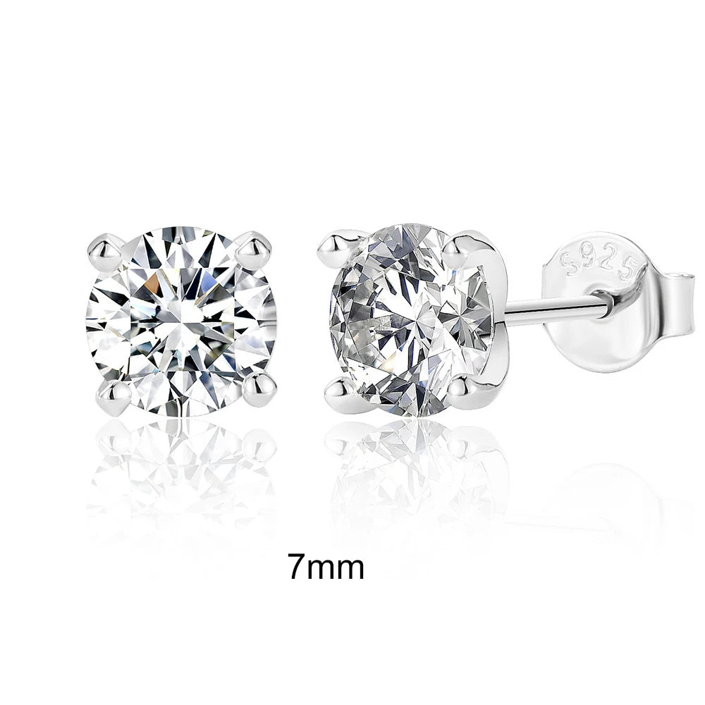 CANNER 0.5-1.2 Carat D Color Moissanite Ear Stud Earrings For Women 925 Sterling Silver Sparkling Piercing Earring Fine Jewelry SuperFye 1.2ct SuperFye