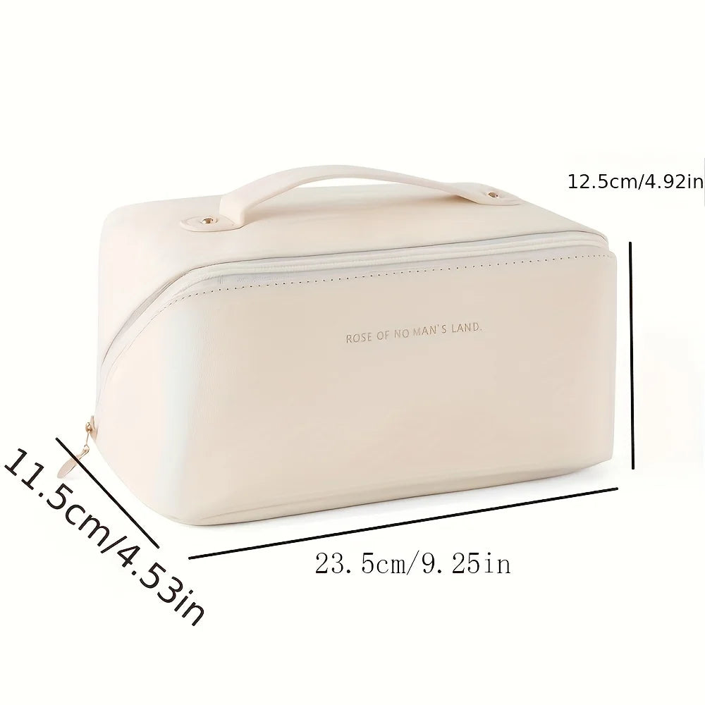 Makeup Organizer Female Toiletry Kit Bag Make Up Case Storage Pouch Luxury Lady Box, Cosmetic Bag, Organizer Bag For Travel Zip SuperFye white SuperFye