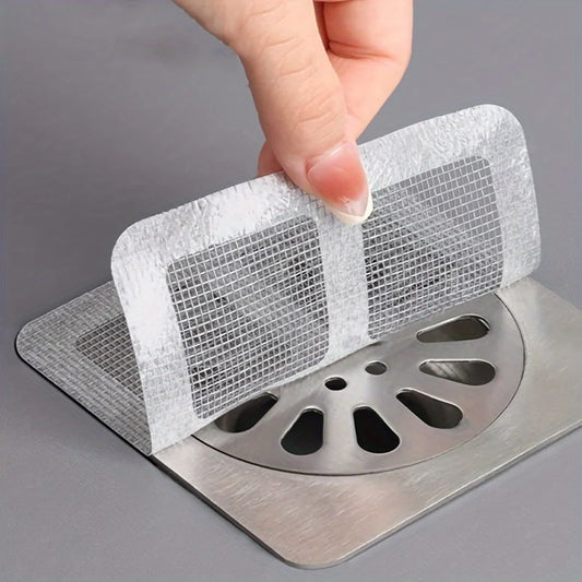 Disposable Hair Catchers for Shower Mesh Shower Drain Covers - Floor Sink Strainer Filter Mesh Stickers Bathroom Accessories SuperFye 12pcs SuperFye