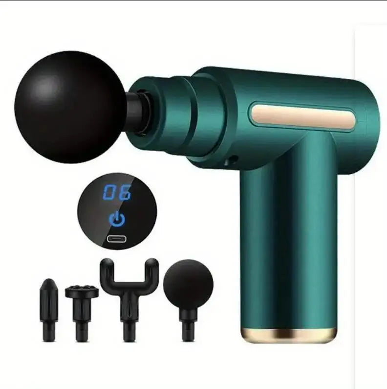 Mini Muscle Massage Gun Protable Body Massager Deep Handheld Percussion Massager For Body Back And Neck Leg SuperFye green SuperFye