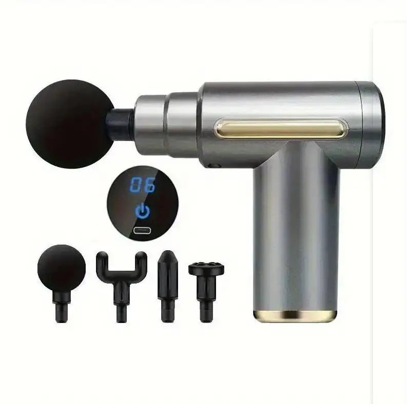 Mini Muscle Massage Gun Protable Body Massager Deep Handheld Percussion Massager For Body Back And Neck Leg SuperFye GRAY SuperFye